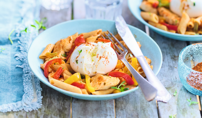 One pot pasta aux légumes du soleil, poulet par @claire.happydiet